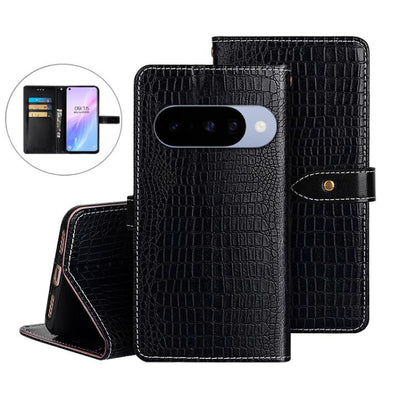 idewei Crocodile Texture Leather Phone Case, For Google Pixel 10 Pro XL, For Google Pixel 10 Pro, For Google Pixel 10, For Google Pixel 9a