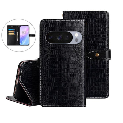 idewei Crocodile Texture Leather Phone Case, For Google Pixel 10 Pro XL, For Google Pixel 10 Pro, For Google Pixel 10, For Google Pixel 9a