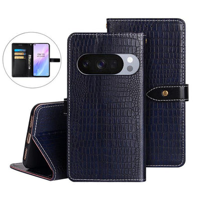 idewei Crocodile Texture Leather Phone Case, For Google Pixel 10 Pro XL, For Google Pixel 10 Pro, For Google Pixel 10, For Google Pixel 9a