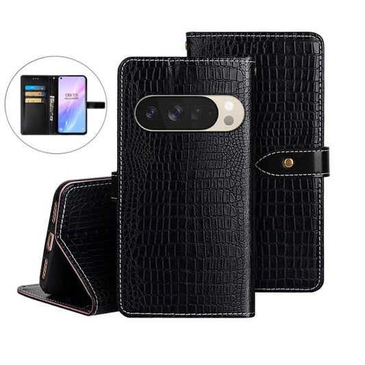 idewei Crocodile Texture Leather Phone Case, For Google Pixel 10 Pro XL, For Google Pixel 10 Pro, For Google Pixel 10, For Google Pixel 9a