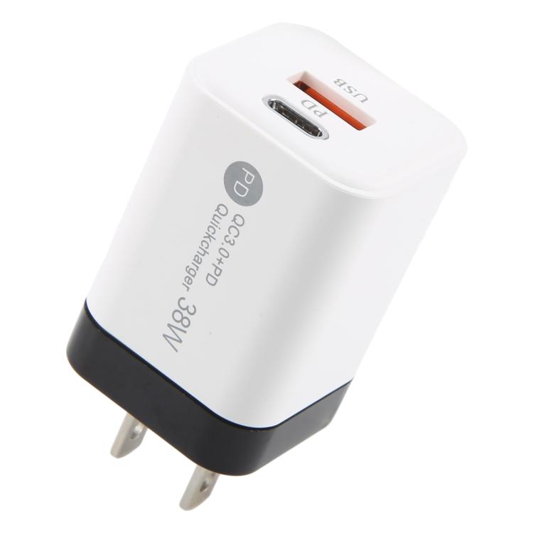 KO-72 38W QC3.0 USB and USB-C / Type-C PD Quick Charger, US Plug, US Plug