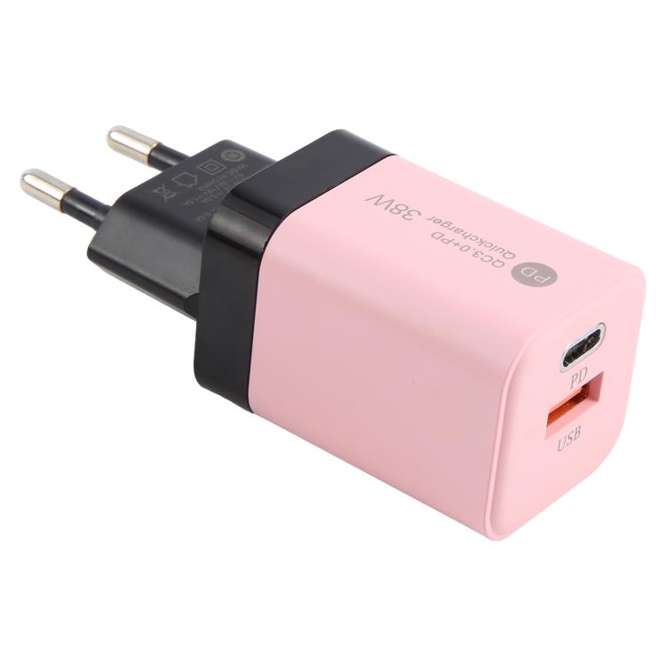 KO-72 38W QC3.0 USB and USB-C / Type-C PD Quick Charger, EU Plug, EU Plug