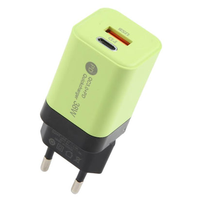 KO-72 38W QC3.0 USB and USB-C / Type-C PD Quick Charger, EU Plug, EU Plug