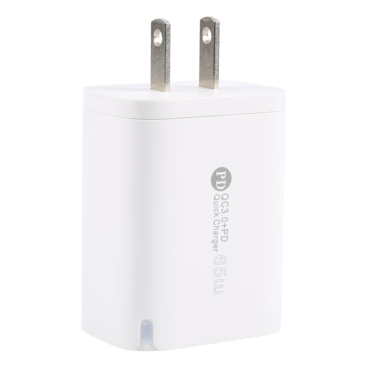 AR-PD12 65W QC3.0 USB and USB-C / Type-C PD Quick Charger, US Plug, US Plug