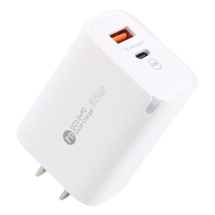 AR-PD12 65W QC3.0 USB and USB-C / Type-C PD Quick Charger, US Plug, US Plug