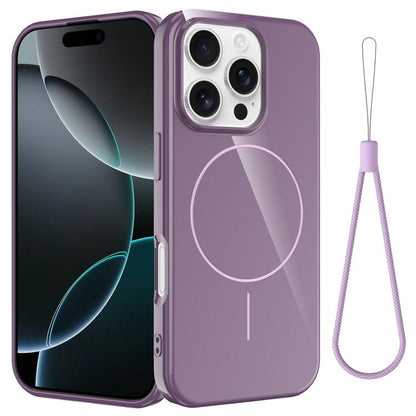 Glossy TPU Shockproof MagSafe Phone Case with Lanyard