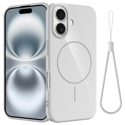 Glossy TPU Shockproof MagSafe Phone Case with Lanyard