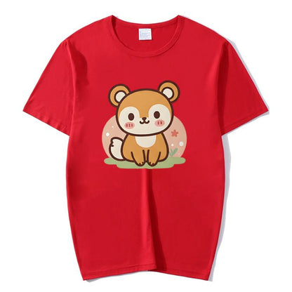 Squirrel Printed Round Neck Modal Short Sleeve T-shirt Print On Your Demand, S, M, L, XL, XXL, XXXL, XXXXL, XXXXXL