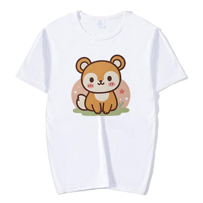 Squirrel Printed Round Neck Modal Short Sleeve T-shirt Print On Your Demand, S, M, L, XL, XXL, XXXL, XXXXL, XXXXXL