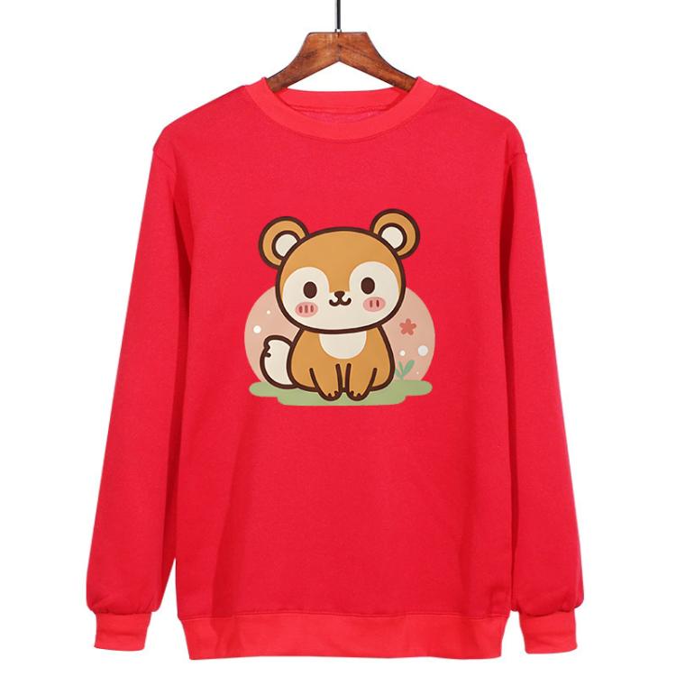 Eichhörnchen bedrucktes, lässiges, locker sitzendes Rundhals-Sweatshirt, Druck auf Anfrage, XS, S, M, L, XL, XXL, XXXL