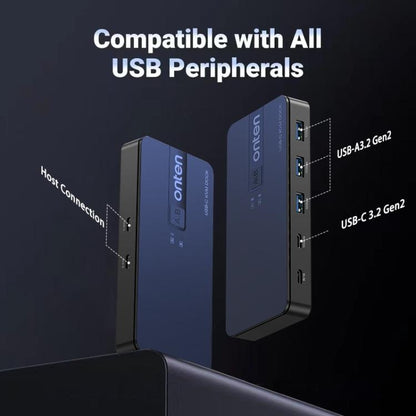 Onten KVM200 USB 3.2 Gen2 Sharing Switch 2 In 4 Out, KVM200