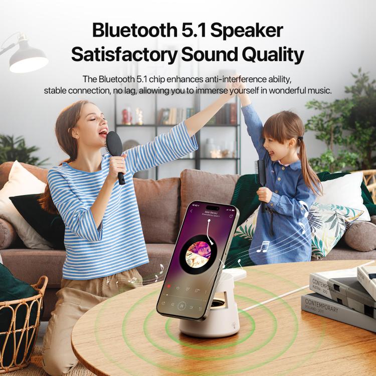 DUZZONA W23 5 in 1 Magnetic Wireless Charger with Bluetooth Speaker
