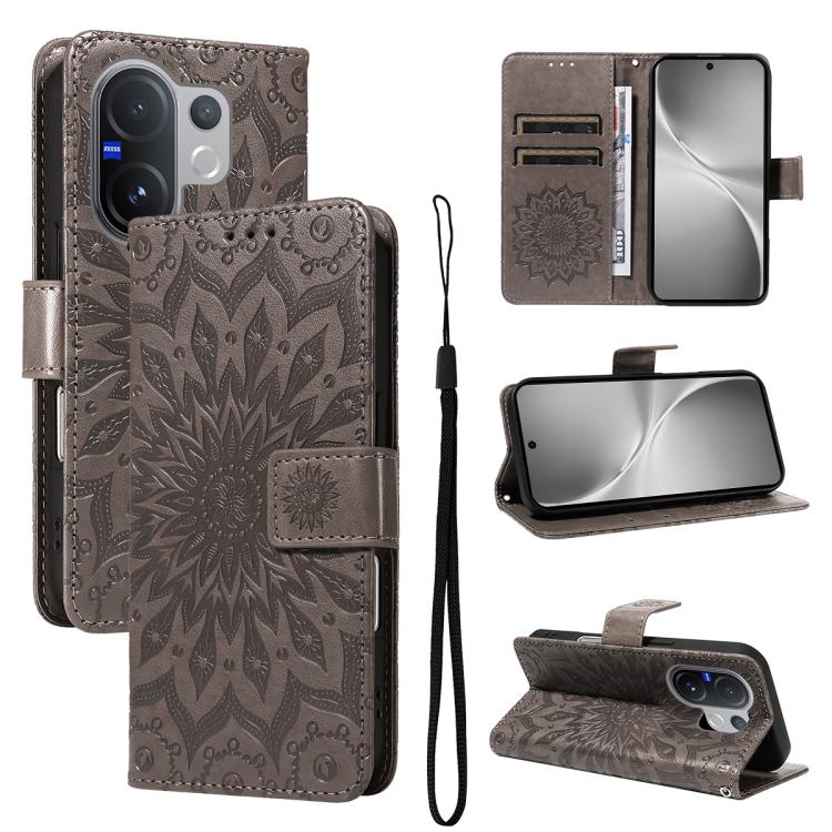 Embossed Sunflower Pattern Flip Leather Phone Case, For vivo Y05 4G / vivo Y21 5G 2026, For vivo V70 FE 5G, For vivo V70 5G Global / V70 Elite 5G, For vivo S50 Pro mini 5G, For vivo X300 Pro, For vivo X300, For vivo V60 Lite 4G                         ...
