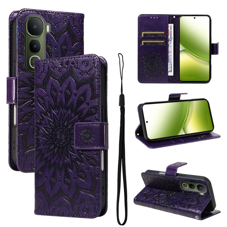 Embossed Sunflower Pattern Flip Leather Phone Case, For vivo Y05 4G / vivo Y21 5G 2026, For vivo V70 FE 5G, For vivo V70 5G Global / V70 Elite 5G, For vivo S50 Pro mini 5G, For vivo X300 Pro, For vivo X300, For vivo V60 Lite 4G                         ...