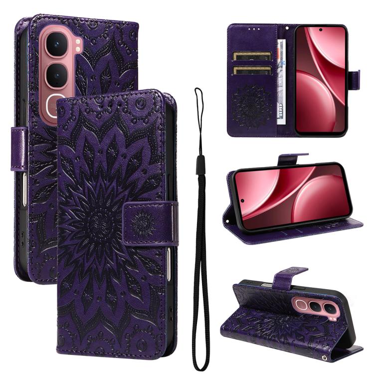 Embossed Sunflower Pattern Flip Leather Phone Case, For vivo Y05 4G / vivo Y21 5G 2026, For vivo V70 FE 5G, For vivo V70 5G Global / V70 Elite 5G, For vivo S50 Pro mini 5G, For vivo X300 Pro, For vivo X300, For vivo V60 Lite 4G                         ...