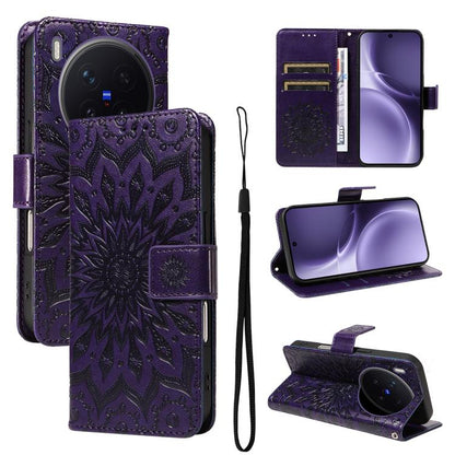 Embossed Sunflower Pattern Flip Leather Phone Case, For vivo Y05 4G / vivo Y21 5G 2026, For vivo V70 FE 5G, For vivo V70 5G Global / V70 Elite 5G, For vivo S50 Pro mini 5G, For vivo X300 Pro, For vivo X300, For vivo V60 Lite 4G                         ...