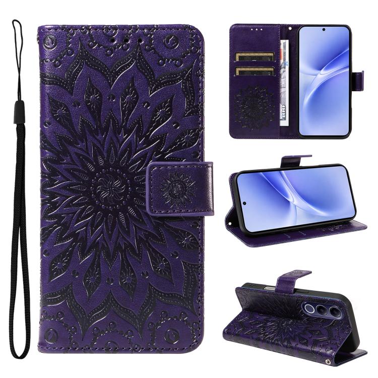 Embossed Sunflower Pattern Flip Leather Phone Case, For vivo Y05 4G / vivo Y21 5G 2026, For vivo V70 FE 5G, For vivo V70 5G Global / V70 Elite 5G, For vivo S50 Pro mini 5G, For vivo X300 Pro, For vivo X300, For vivo V60 Lite 4G                         ...