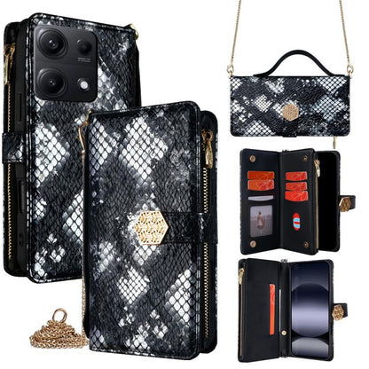 Crossbody Handle Snake Texture Leather Phone Case, For Redmi A7 Pro 171mm / Poco C85x 5G, For Redmi Turbo 5 Max 5G / Poco X8 Pro Max 5G, For Redmi Turbo 5 5G / Poco X8 Pro 5G, For Redmi K90 Pro Max 5G / Poco F8 Ultra                                    ...