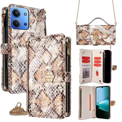 Crossbody Handle Snake Texture Leather Phone Case, For Redmi A7 Pro 171mm / Poco C85x 5G, For Redmi Turbo 5 Max 5G / Poco X8 Pro Max 5G, For Redmi Turbo 5 5G / Poco X8 Pro 5G, For Redmi K90 Pro Max 5G / Poco F8 Ultra                                    ...