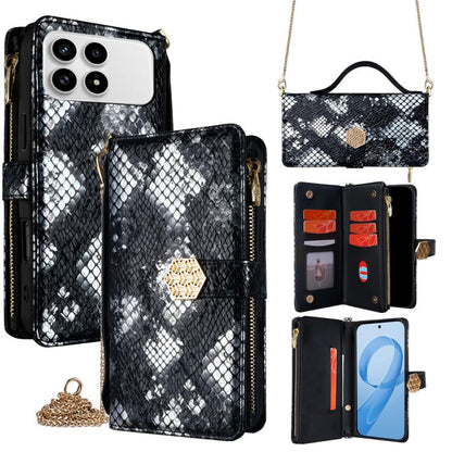 Crossbody Handle Snake Texture Leather Phone Case, For Redmi A7 Pro 171mm / Poco C85x 5G, For Redmi Turbo 5 Max 5G / Poco X8 Pro Max 5G, For Redmi Turbo 5 5G / Poco X8 Pro 5G, For Redmi K90 Pro Max 5G / Poco F8 Ultra                                    ...