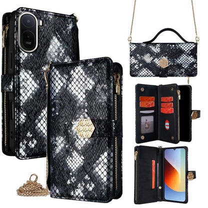 Crossbody Handle Snake Texture Leather Phone Case, For Redmi A7 Pro 171mm / Poco C85x 5G, For Redmi Turbo 5 Max 5G / Poco X8 Pro Max 5G, For Redmi Turbo 5 5G / Poco X8 Pro 5G, For Redmi K90 Pro Max 5G / Poco F8 Ultra                                    ...