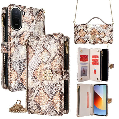 Crossbody Handle Snake Texture Leather Phone Case, For Redmi A7 Pro 171mm / Poco C85x 5G, For Redmi Turbo 5 Max 5G / Poco X8 Pro Max 5G, For Redmi Turbo 5 5G / Poco X8 Pro 5G, For Redmi K90 Pro Max 5G / Poco F8 Ultra                                    ...