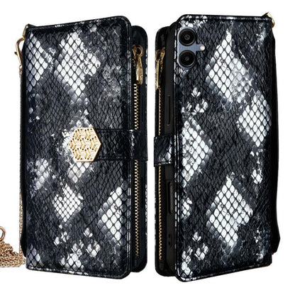 Crossbody Handle Snake Texture Leather Phone Case