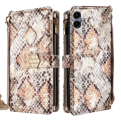 Crossbody Handle Snake Texture Leather Phone Case