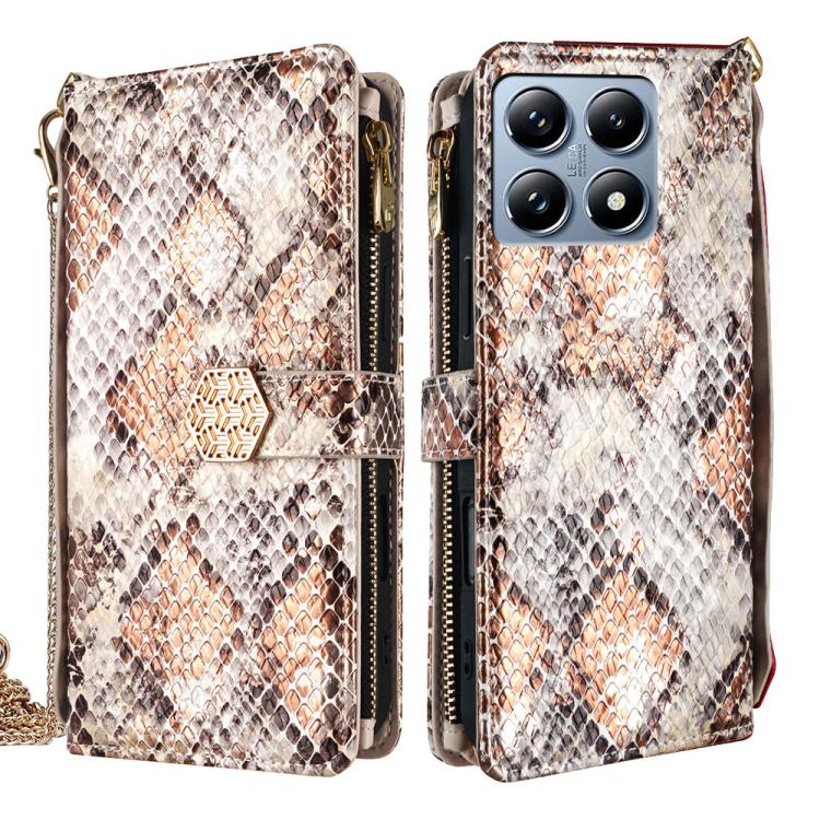 Crossbody Handle Snake Texture Leather Phone Case, For Xiaomi 17 Ultra, For Xiaomi 17 Pro Max, For Xiaomi 17 Pro, For Xiaomi 17, For Xiaomi Civi 5 Pro 5G, For Xiaomi 15 Ultra, For Xiaomi 14T Pro 5G, For Xiaomi 14T 5G