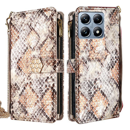Crossbody Handle Snake Texture Leather Phone Case, For Xiaomi 17 Ultra, For Xiaomi 17 Pro Max, For Xiaomi 17 Pro, For Xiaomi 17, For Xiaomi Civi 5 Pro 5G, For Xiaomi 15 Ultra, For Xiaomi 14T Pro 5G, For Xiaomi 14T 5G