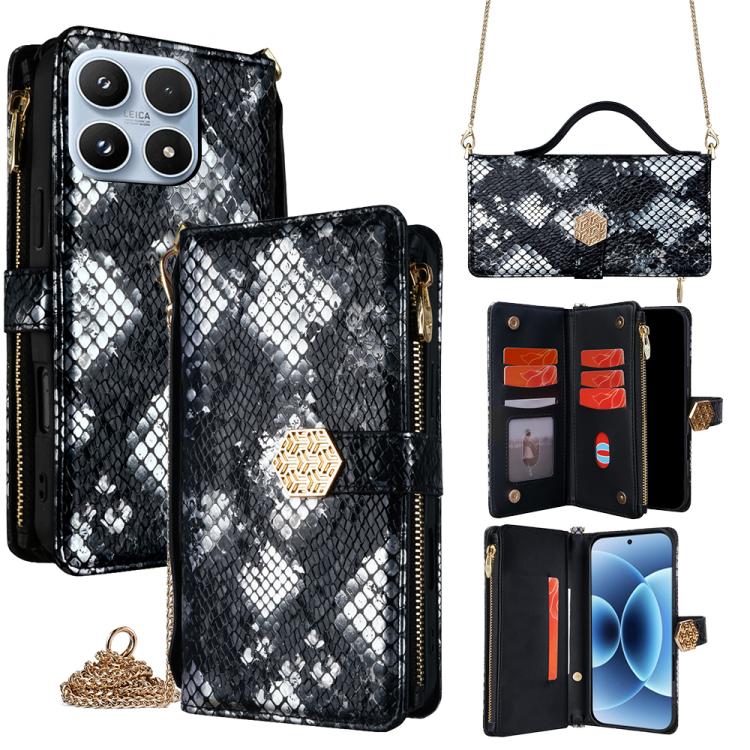 Crossbody Handle Snake Texture Leather Phone Case, For Xiaomi 17 Ultra, For Xiaomi 17 Pro Max, For Xiaomi 17 Pro, For Xiaomi 17, For Xiaomi Civi 5 Pro 5G, For Xiaomi 15 Ultra, For Xiaomi 14T Pro 5G, For Xiaomi 14T 5G