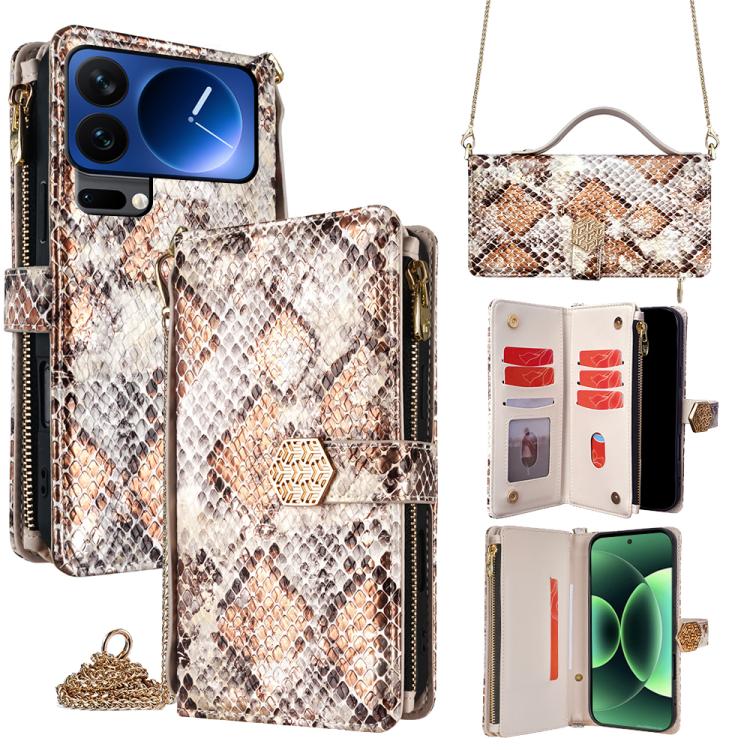 Crossbody Handle Snake Texture Leather Phone Case, For Xiaomi 17 Ultra, For Xiaomi 17 Pro Max, For Xiaomi 17 Pro, For Xiaomi 17, For Xiaomi Civi 5 Pro 5G, For Xiaomi 15 Ultra, For Xiaomi 14T Pro 5G, For Xiaomi 14T 5G