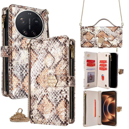 Crossbody Handle Snake Texture Leather Phone Case, For Xiaomi 17 Ultra, For Xiaomi 17 Pro Max, For Xiaomi 17 Pro, For Xiaomi 17, For Xiaomi Civi 5 Pro 5G, For Xiaomi 15 Ultra, For Xiaomi 14T Pro 5G, For Xiaomi 14T 5G