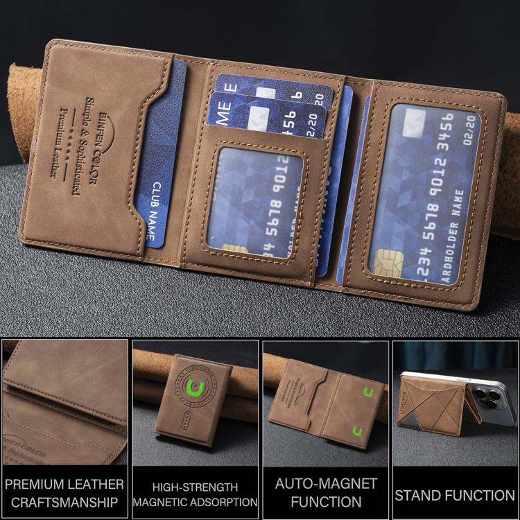 Prismatic Leather Horizontal Magnetic Wallet Card Bag Case