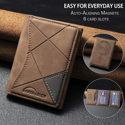 Prismatic Leather Horizontal Magnetic Wallet Card Bag Case
