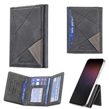 Prismatic Leather Horizontal Magnetic Wallet Card Bag Case