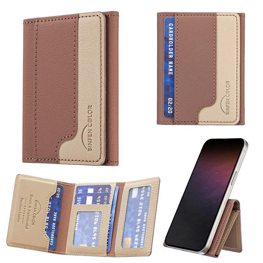 Color Matching Leather Horizontal Magnetic Wallet Card Bag Case