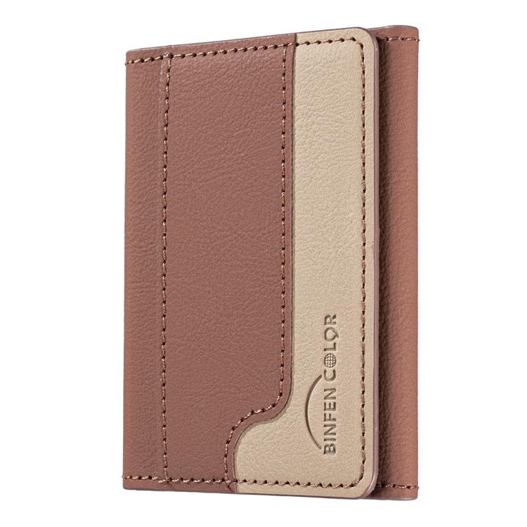Color Matching Leather Horizontal Magnetic Wallet Card Bag Case