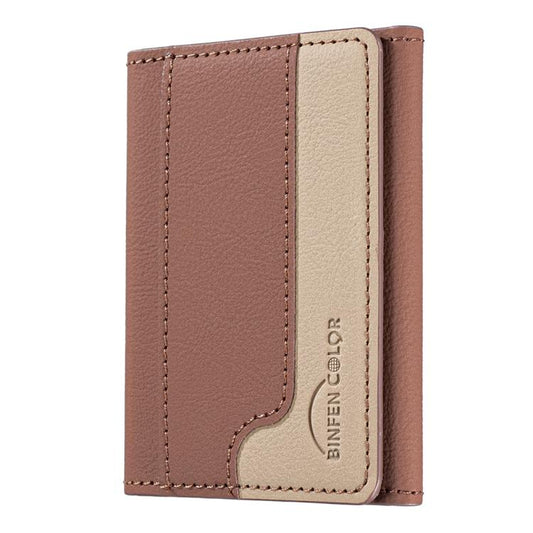 Color Matching Leather Horizontal Magnetic Wallet Card Bag Case