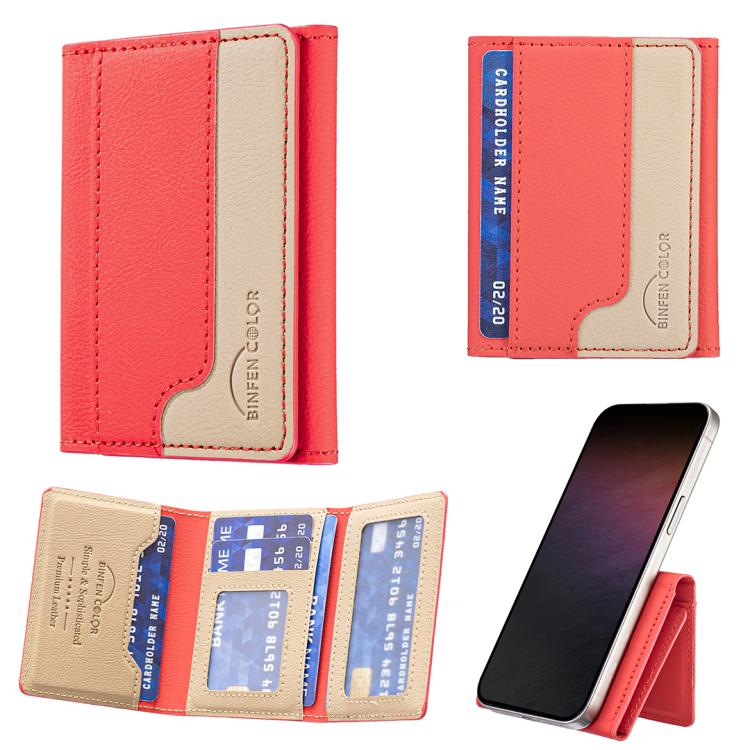 Color Matching Leather Horizontal Magnetic Wallet Card Bag Case