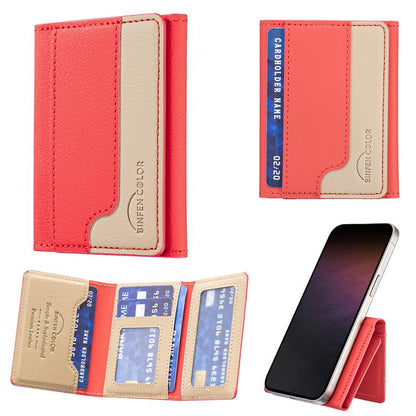 Color Matching Leather Horizontal Magnetic Wallet Card Bag Case