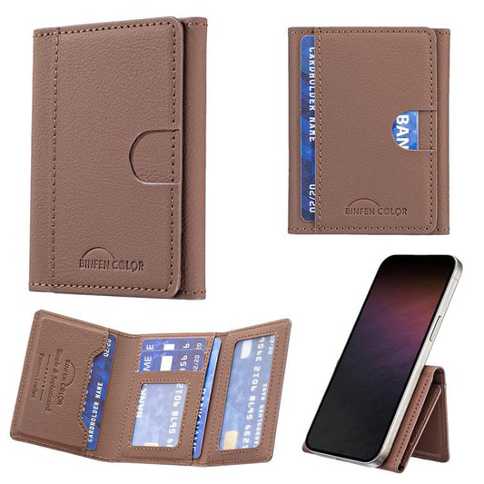Solid Color Leather Horizontal Magnetic Wallet Card Bag Case