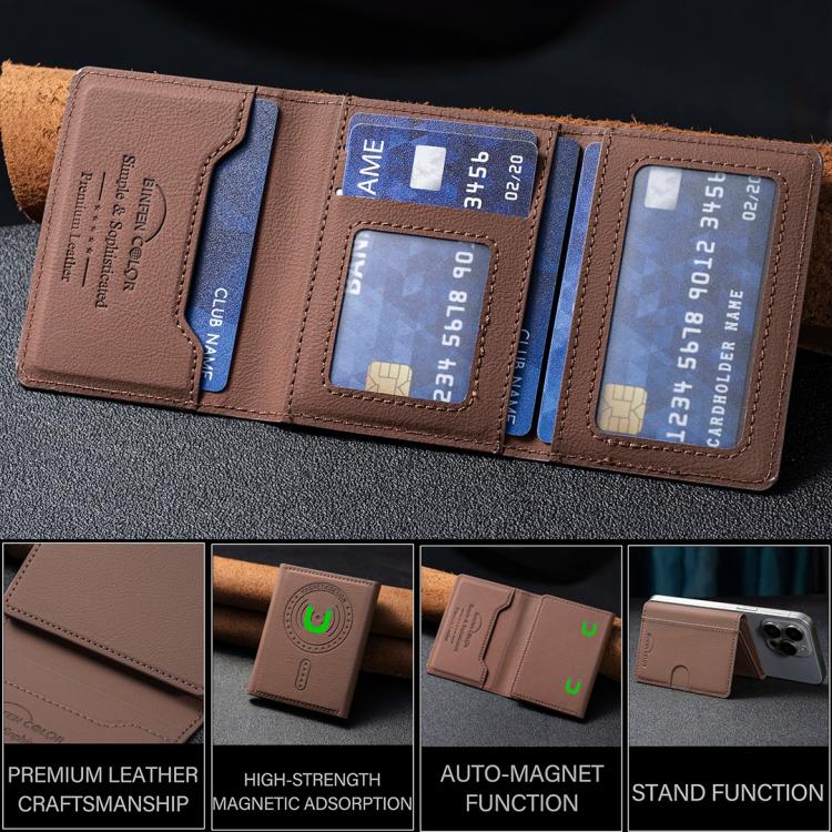 Solid Color Leather Horizontal Magnetic Wallet Card Bag Case
