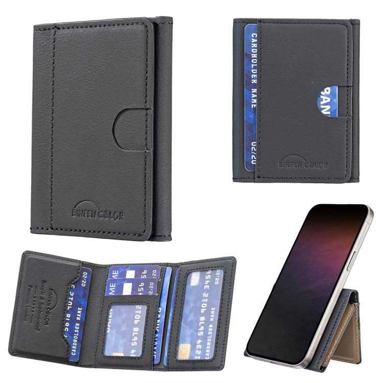 Solid Color Leather Horizontal Magnetic Wallet Card Bag Case