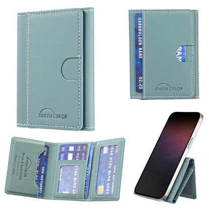 Solid Color Leather Horizontal Magnetic Wallet Card Bag Case