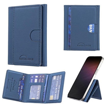 Solid Color Leather Horizontal Magnetic Wallet Card Bag Case