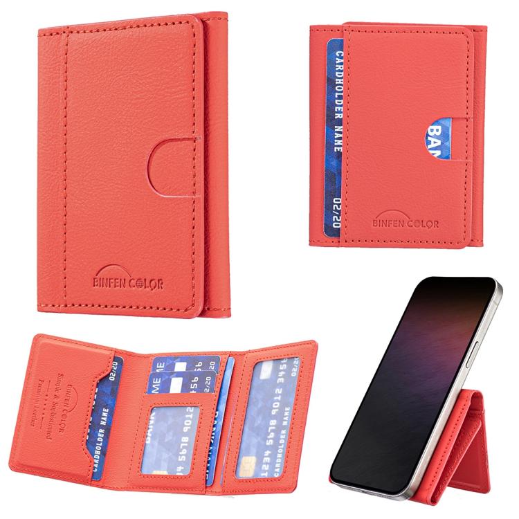 Solid Color Leather Horizontal Magnetic Wallet Card Bag Case