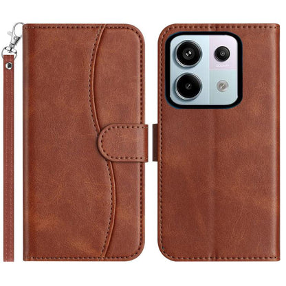 Dual-Folded S-shape Leather Phone Case, For Redmi K90 Pro Max / Poco F8 Ultra, For Redmi K90 / Poco F8 Pro, For Redmi 15C 5G / 4G EU 173mm, For Redmi 15 5G / 4G EU 171mm, For Redmi 15C 5G / 4G Global 171mm, For Redmi Note 14 Pro 4G                     ...