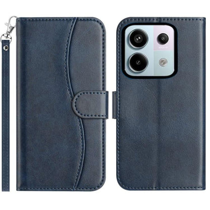 Dual-Folded S-shape Leather Phone Case, For Redmi K90 Pro Max / Poco F8 Ultra, For Redmi K90 / Poco F8 Pro, For Redmi 15C 5G / 4G EU 173mm, For Redmi 15 5G / 4G EU 171mm, For Redmi 15C 5G / 4G Global 171mm, For Redmi Note 14 Pro 4G                     ...