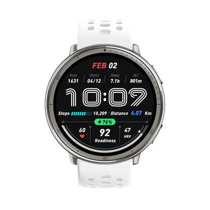 Silver Buckle Silicone Sport Watch Band, For Amazfit Active 2